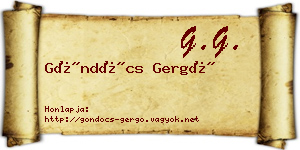 Göndöcs Gergő névjegykártya